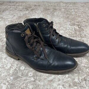 BULL BOXER Holten London Grunge Leather Zip Boots | Mens EU 45 US 12 Moto